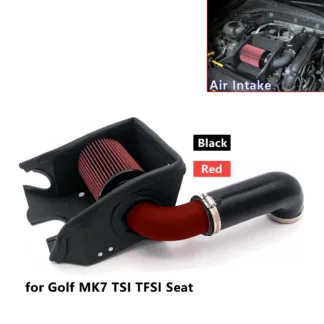 Cold Air Intake Kit for VW EA211 Engine Golf MK7 Audi A3 - Black Induction Pipe + Heat Shield + Filter